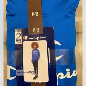 Champion Boys' 2 Piece Heavyweight  Hoodie And jogger Set Blue/Black Size:14/16